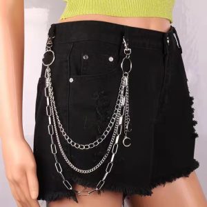 Punk metal crescent geometric chain trouser chain hip hop cool versatile men's and women's waist chain
