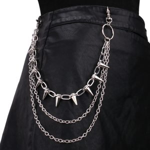 hip-hop, punk, metal rivets, stage performances, multi-layered waist chains, dressing up jeans