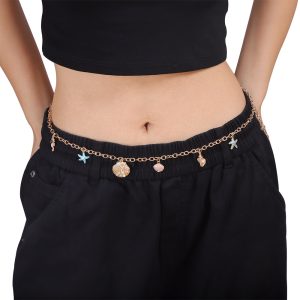 Bohemian summer beach shell waist chain seaside resort style starfish shell stacked body chain waist chain