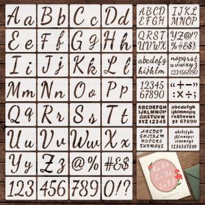 44 Pcs spray painting English alphanumeric symbol hollow template DIY wall spray painting decoration hollow template Drawing Stencils