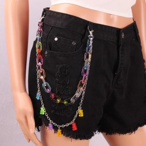 Candy-colored resin bear waist chain street shooting hip-hop pants chain pendant ornament teenager resin pants ornament